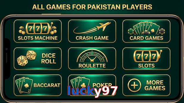 Main screen of Lucky97 games page for PK players